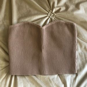 Sweetheart cream/nude crop top pacsun